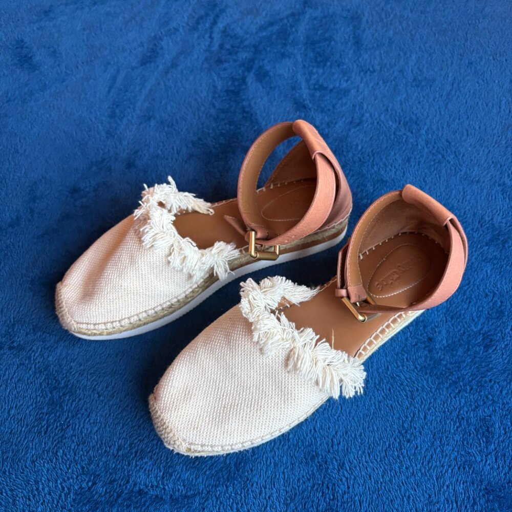 See by Chloé Glyn Leather & Canvas Sandals | US Size 10 / 41 - Picture 3 of 7
